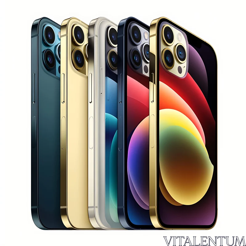 Colorful and Stylish Smartphone Collection AI Image