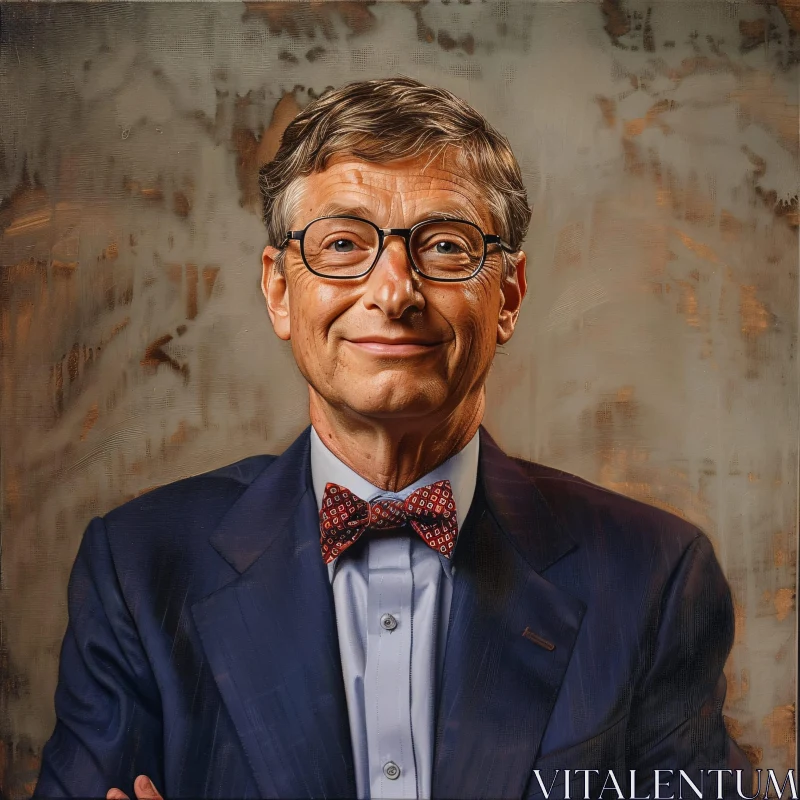 AI ART Bill Gates in Bow Tie and Glasses