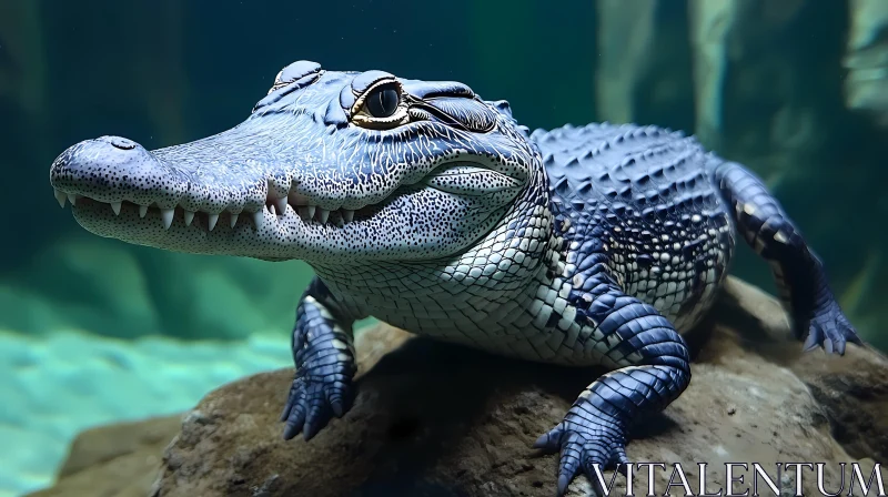 Alligator in Aquatic Habitat AI Image