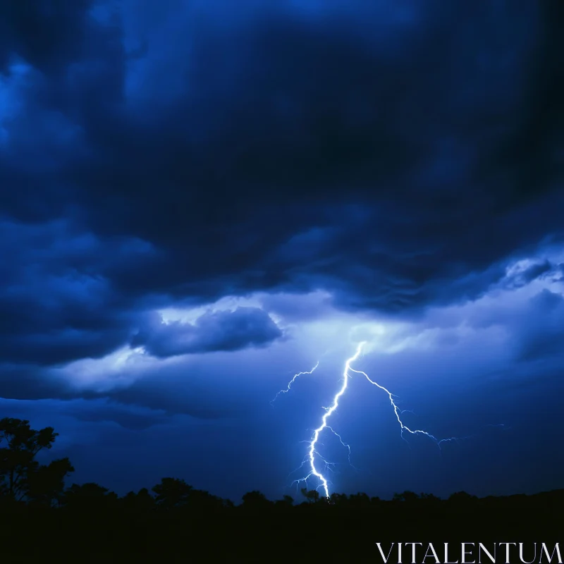 Night Storm: A Dance of Light AI Image