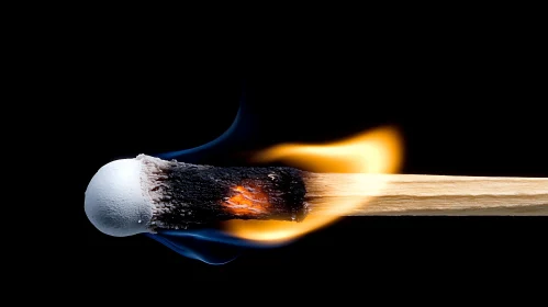 Close-Up of a Burning Matchstick