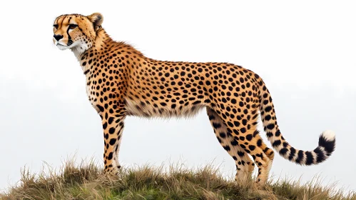 Cheetah on a Grassy Hill