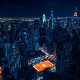 Urban Basketball at Night