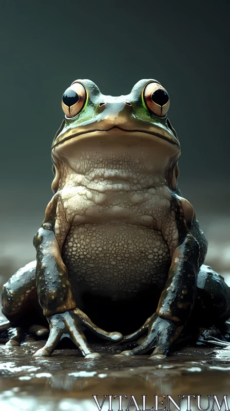 Frog Close-Up with Textured Skin AI Image