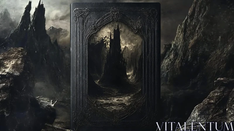 AI ART Mysterious Castle Framed by Darkness