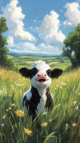 Happy Cow in Nature