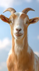 Close-Up of a Goat in Nature