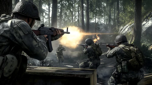 Forest Warfare: Soldiers in Action