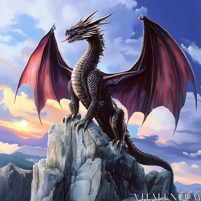 AI ART Majestic Dragon Overlook