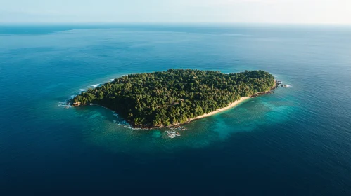 Aerial Scenic View of a Tropical Island Paradise