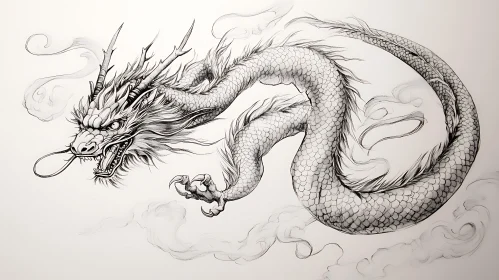 Monochrome Dragon Art