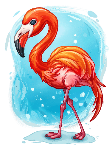 Cartoon Flamingo T-Shirt Design for Kids and Enthusiasts