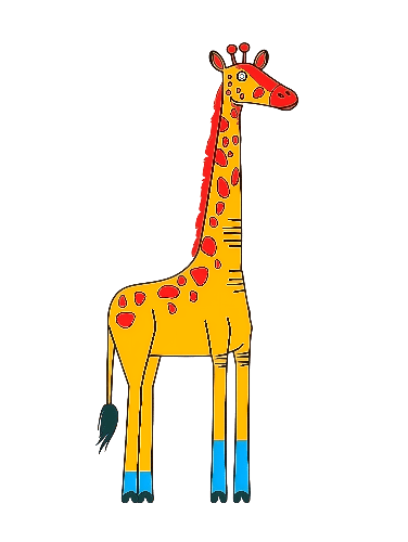 POD Design Cartoon Giraffe in Blue Shoes for Kids' Apparel