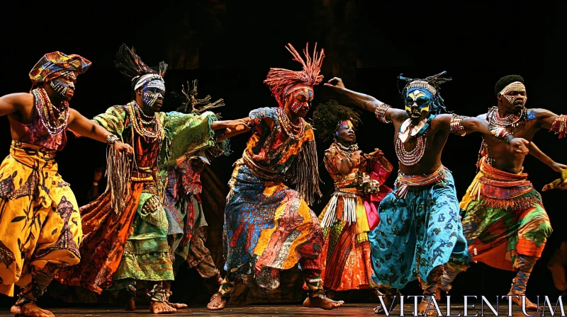 AI ART Colorful Traditional African Dancers