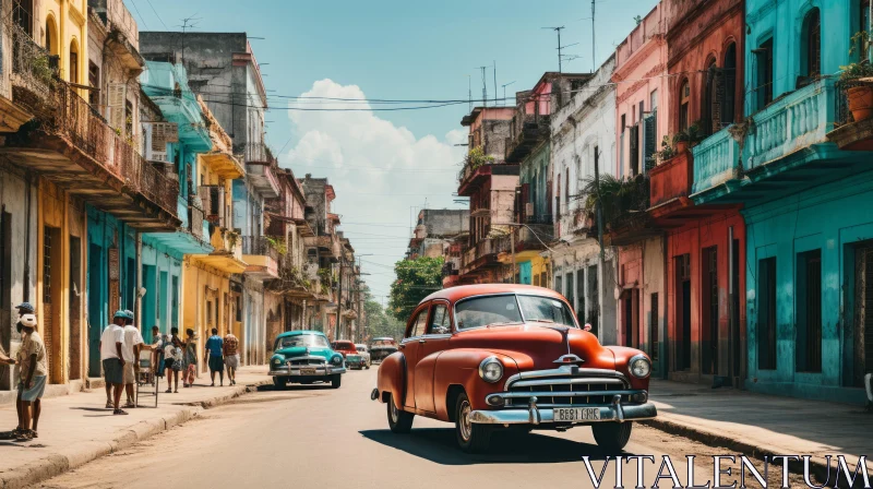 Classic Car Journey through Historic Havana AI Image