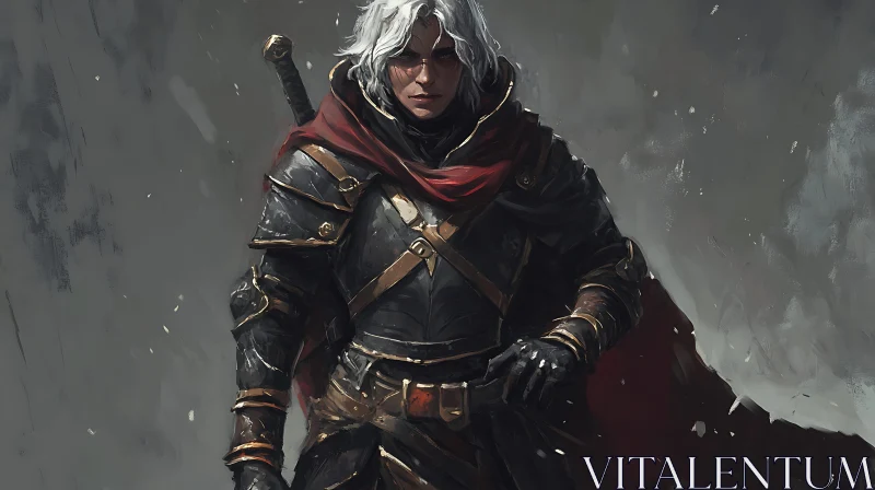 AI ART Medieval Warrior in Dark Armor Portrait