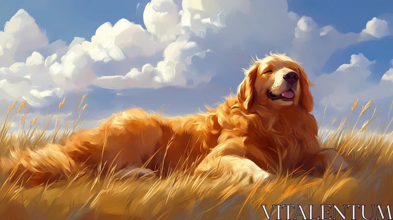 Serene Dog in Nature AI Image