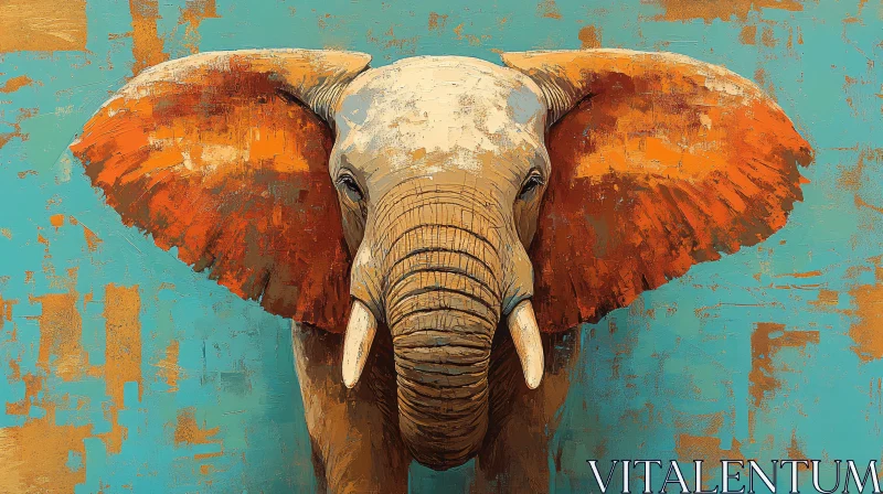 Vivid Elephant Canvas Art AI Image