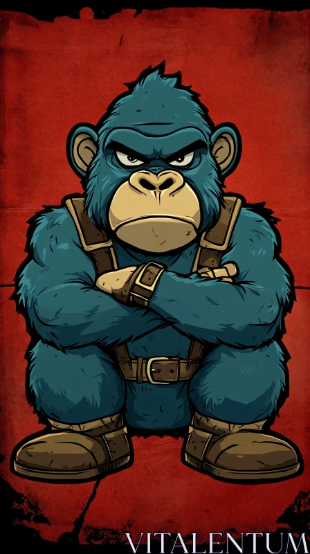 Illustrated Cartoon Gorilla Character AI Image