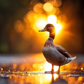 Golden Hour Duck Portrait