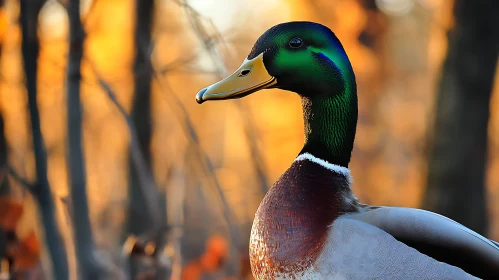 Close-up of a Male Mallard Duck