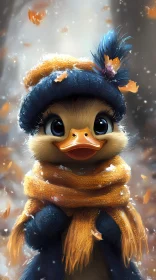 Charming Winter Duckling