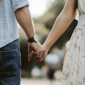 Hands Entwined: A Couple's Intimate Connection