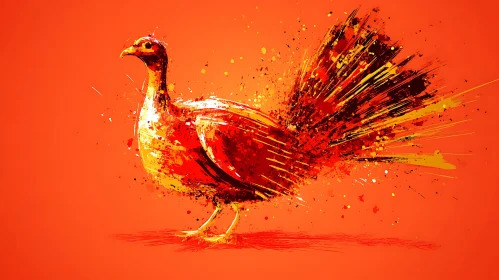 Abstract Turkey Artwork with Warm Colors