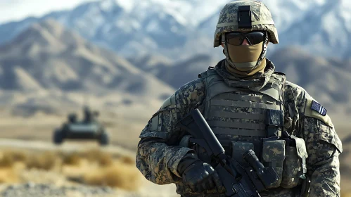 Military Personnel in Mountainous Terrain