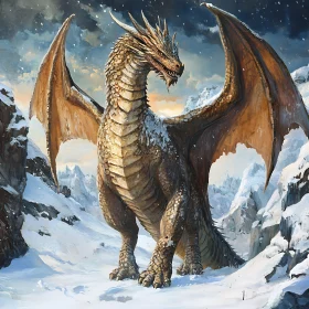 Winter Dragon Mountain Art