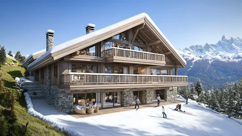 Chalet Retreat in Snow-Capped Mountains