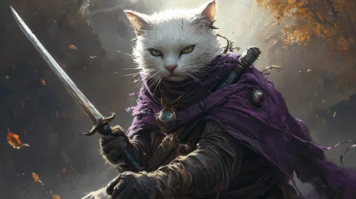 Armored Cat with Sword