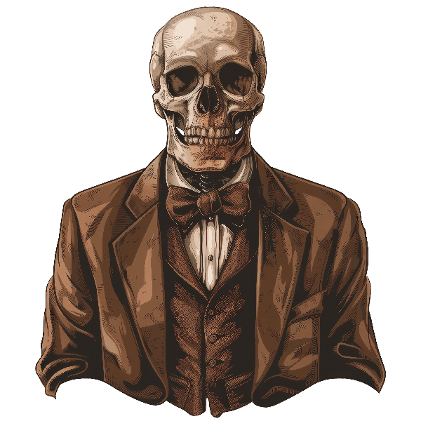 Sophisticated Skull Art for Apparel POD Design