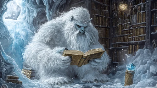 Abominable Snowman Reading a Book