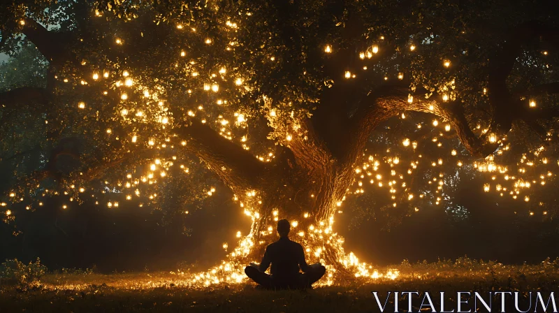 Enlightened Tree Meditation AI Image