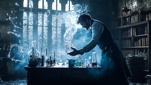 Magical Potion Brewing in Ancient Lab