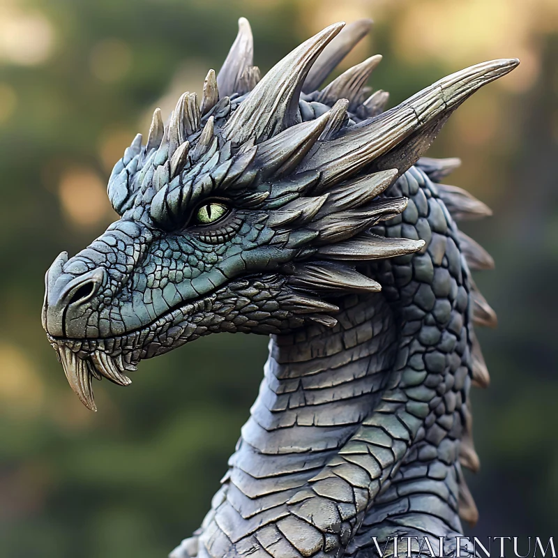 AI ART Dragon Sculpture Close-up