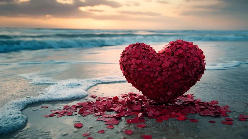 Romantic Heart on the Beach