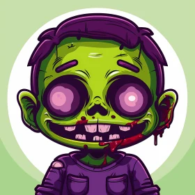 Humorous Cartoon Zombie Boy Illustration