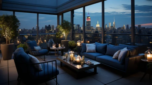 Luxurious Apartment Patio Overlooking NYC Skyline