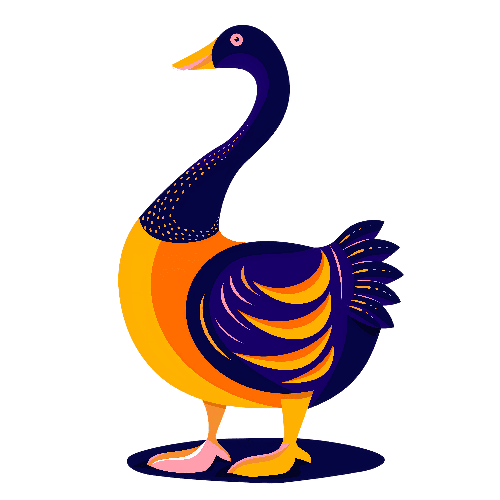 Stylized Goose Illustration for Merchandise