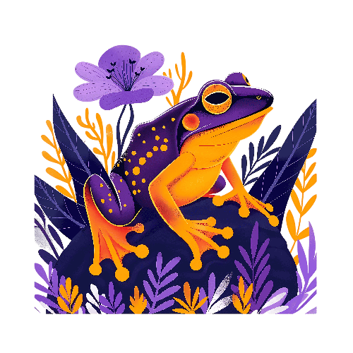 Whimsical Frog Design on Transparent Background for Merchandise