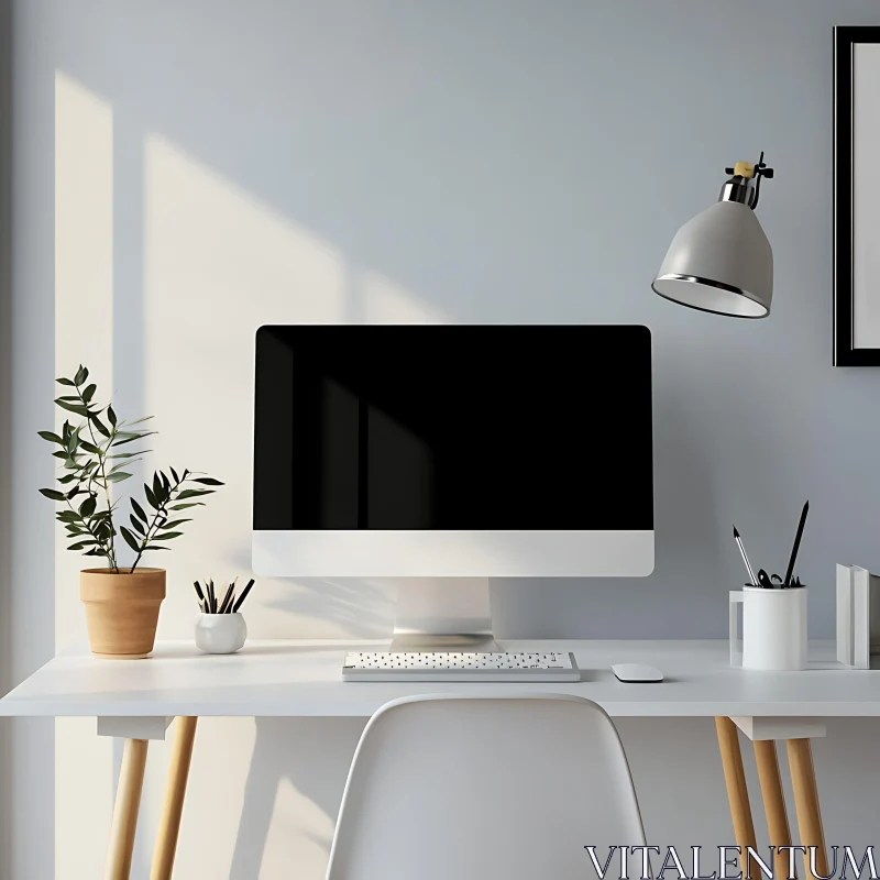 Modern Minimalist Workspace Design AI Image