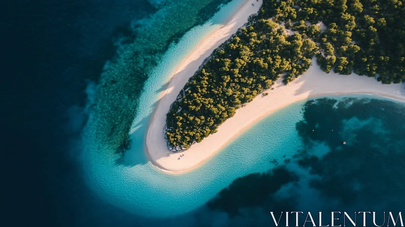 AI ART Isolated Island with Turquoise Waters from Above