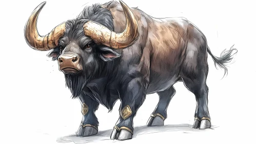 Strong Bull Depiction in Digital Art