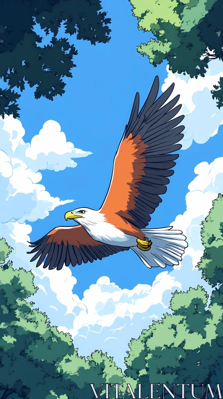 Majestic Eagle in Flight AI Image