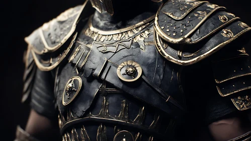 Intricate Warrior Armor with Gold