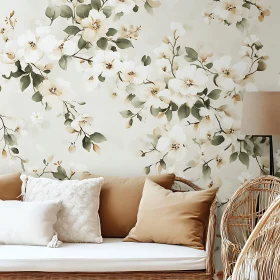 Warm Interior with Flower Design