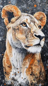 Majestic Lioness in Art