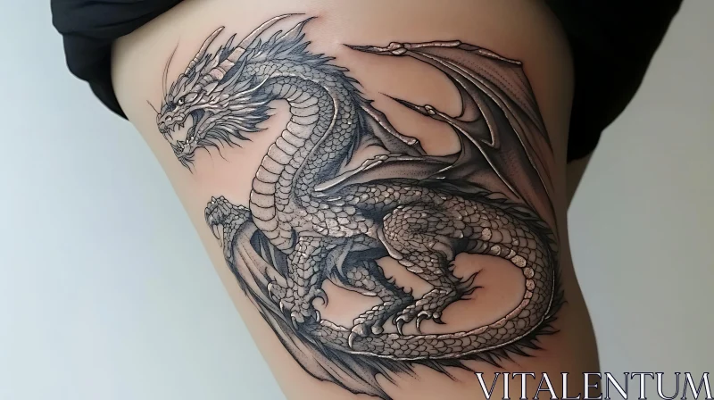 Fantasy Dragon Tattoo - Intricate Ink Art AI Image